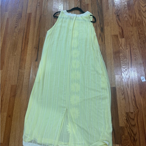 La Vie Style House Yellow Maxi Dress with Floral Accents - Picture 6 of 7